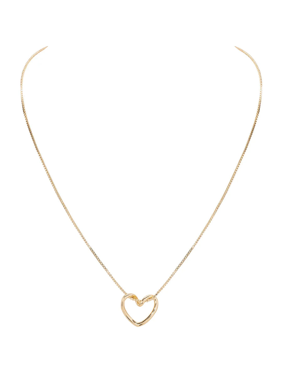 Peora Heart Pendant Chain  - Gold