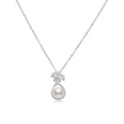 Peora Shell Pearl Drop Pendant Chain - Silver