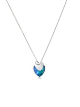 Peora Ocean Blue Crystal Pendant Chain - Silver