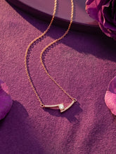 Peora Crystal Lightning Bolt Necklace - Silver