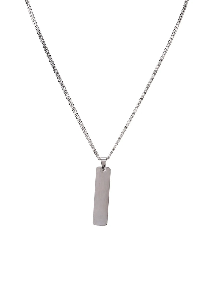Peora Sleek Bar Pendant Necklace - Silver