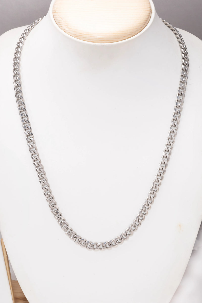 Peora Classic Silver Men's Chain Necklace