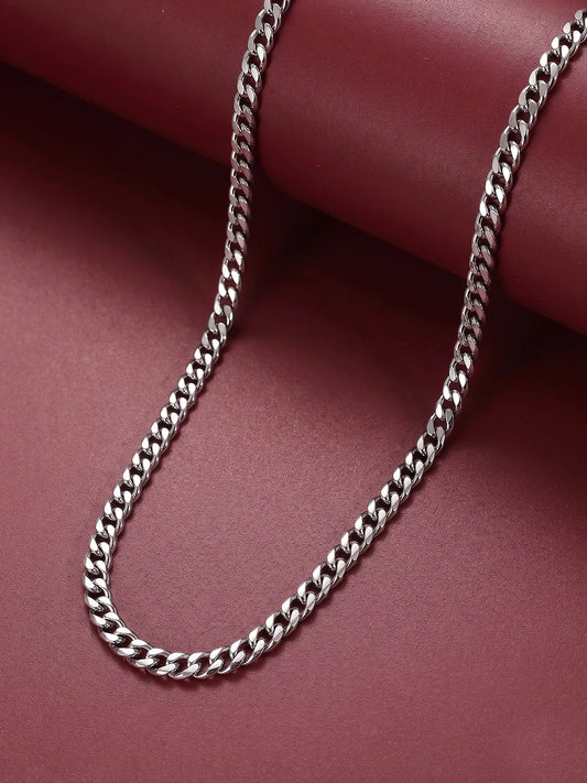 Peora Classic Silver Men's Chain Necklace