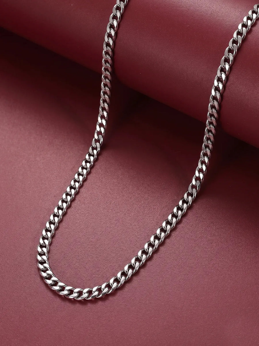 Peora Classic Silver Men's Chain Necklace
