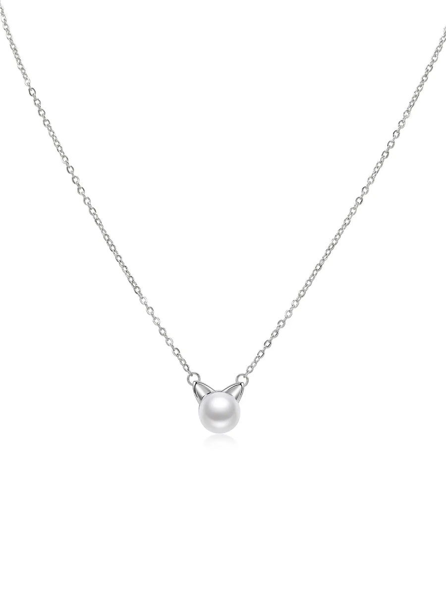 Peora Ivory Pearl Necklace - Silver