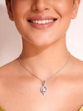 Peora Infinity Teardrop Crystal Necklace - Silver