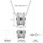Peora Silver Barrel CZ Pendant Necklace