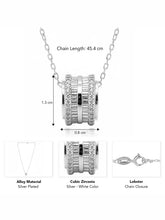 Peora Silver Barrel CZ Pendant Necklace