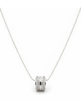 Peora Silver Barrel CZ Pendant Necklace