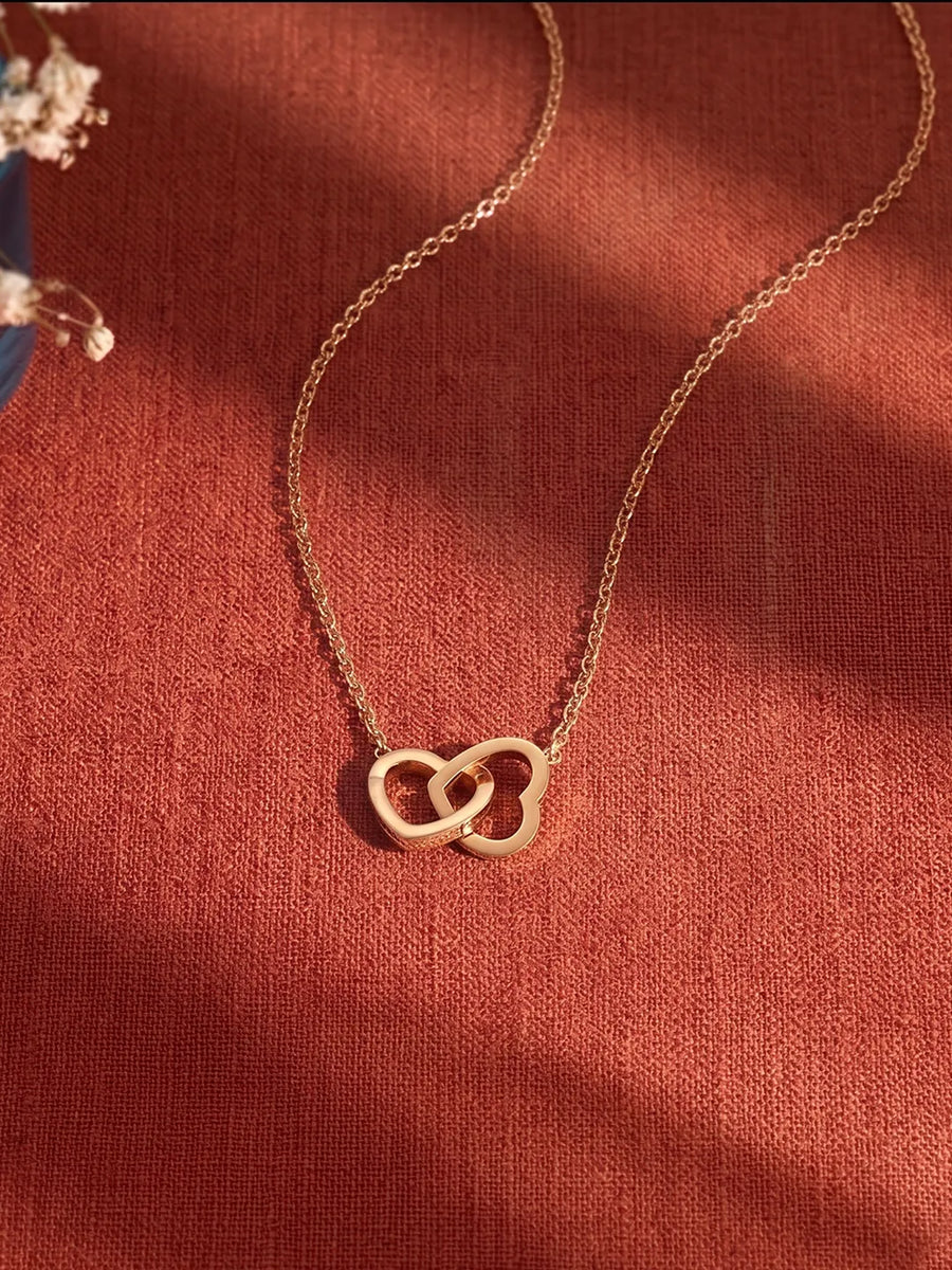 Peora Entwined Infinite Heart Necklace - Gold