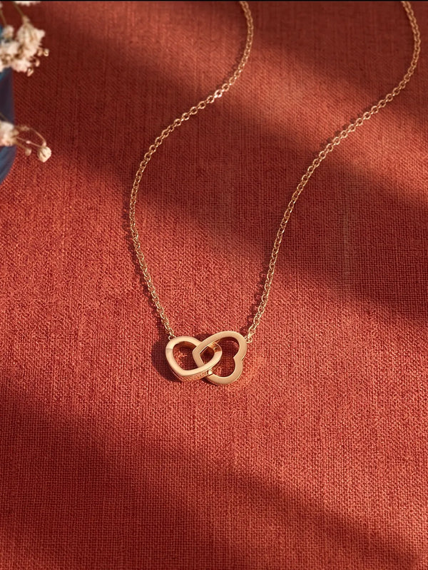 Peora Entwined Infinite Heart Necklace - Gold
