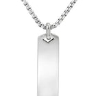 Rhodium Plated Edge Bar Pendant Chain