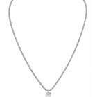 Rhodium Plated Edge Bar Pendant Chain