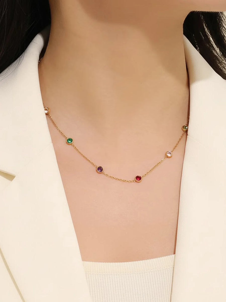 Peora Rainbow Minimal Chain Necklace