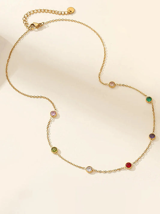 Peora Rainbow Minimal Chain Necklace