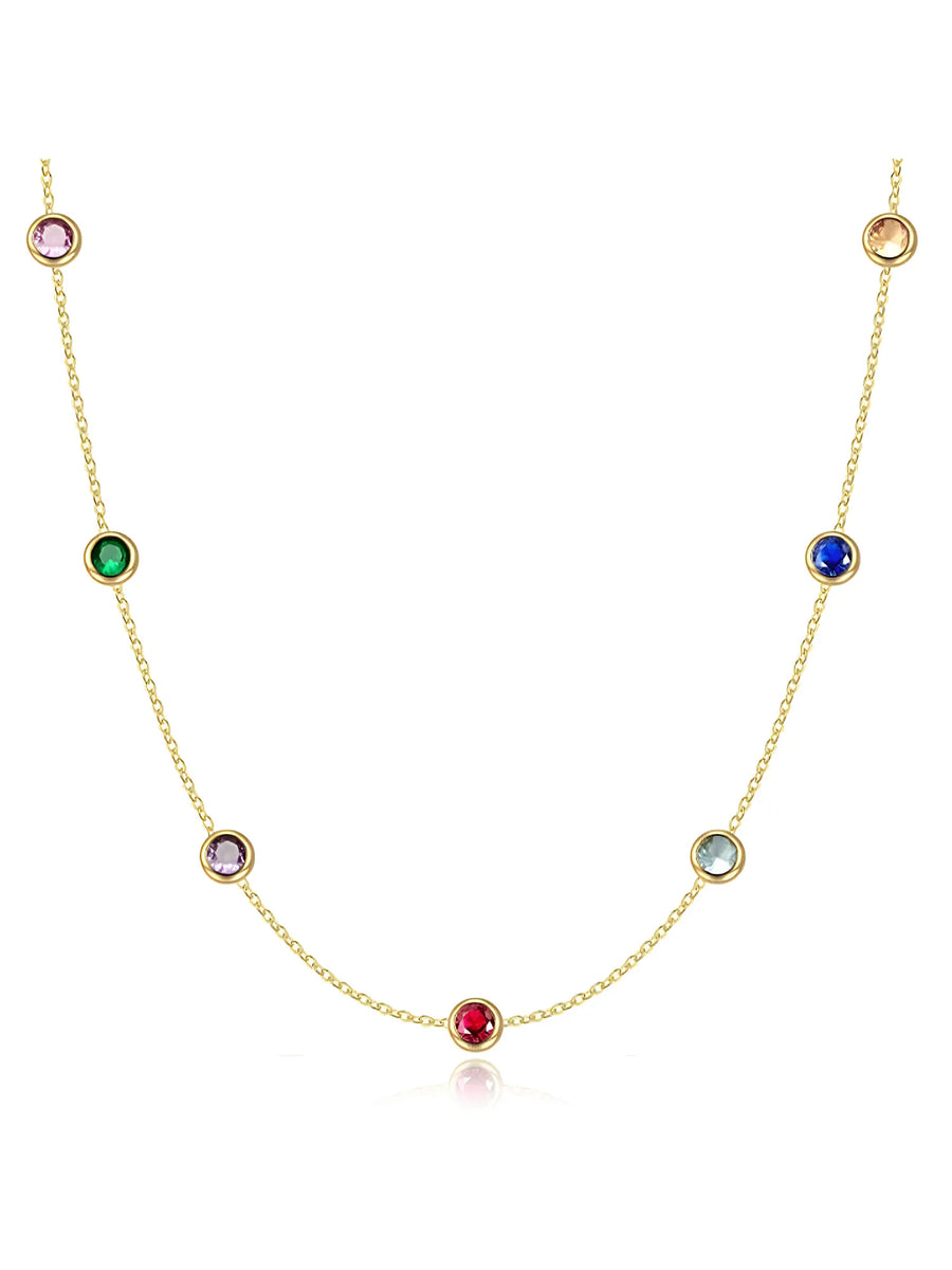 Peora Rainbow Minimal Chain Necklace