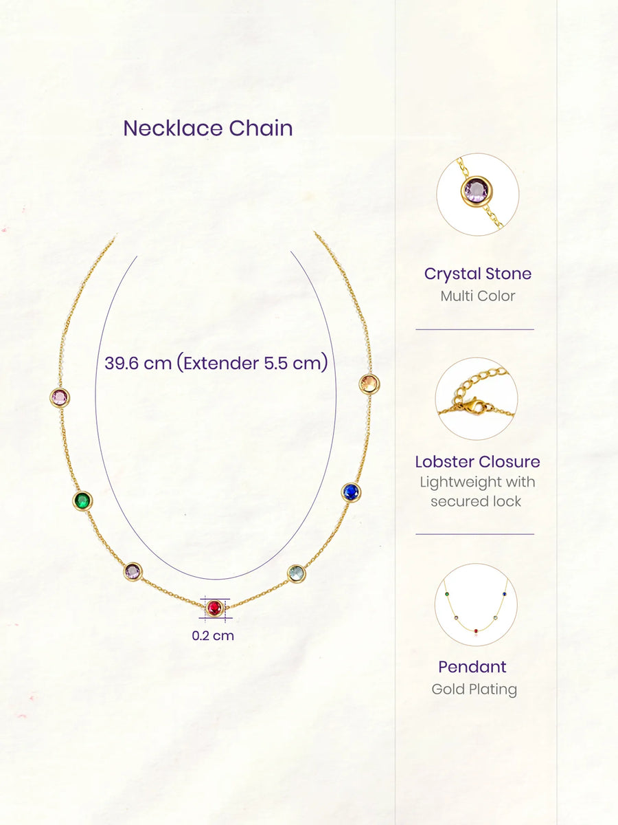 Peora Rainbow Minimal Chain Necklace