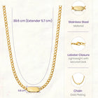 Peora Gold Cuban Link Chain Bar Necklace For Men