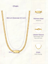 Peora Gold Cuban Link Chain Bar Necklace For Men