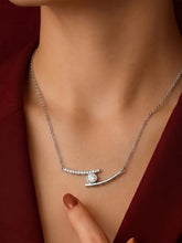 Peora Bezel Crystal Necklace - Silver