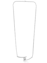 Peora Bezel Crystal Necklace - Silver