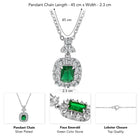Peora Silver Emerald Green Crystal Pendant