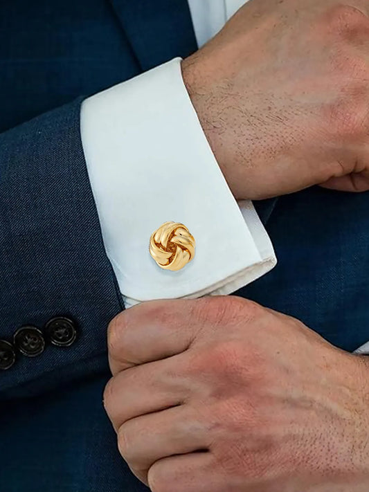 Distinctive Tied Knot Cufflinks - Gold