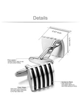 Sleek Stripes Classic Black Cufflinks