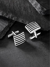 Sleek Stripes Classic Black Cufflinks