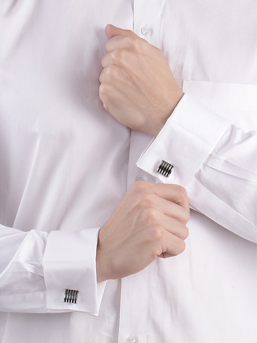 Sleek Stripes Classic Black Cufflinks