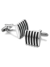 Sleek Stripes Classic Black Cufflinks