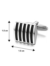 Sleek Stripes Classic Black Cufflinks