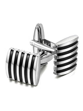 Sleek Stripes Classic Black Cufflinks