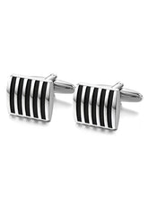 Sleek Stripes Classic Black Cufflinks