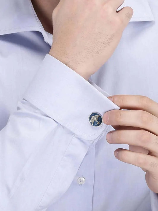 Round Shape Cufflinks by Peora | Classic Elegance for Every Look