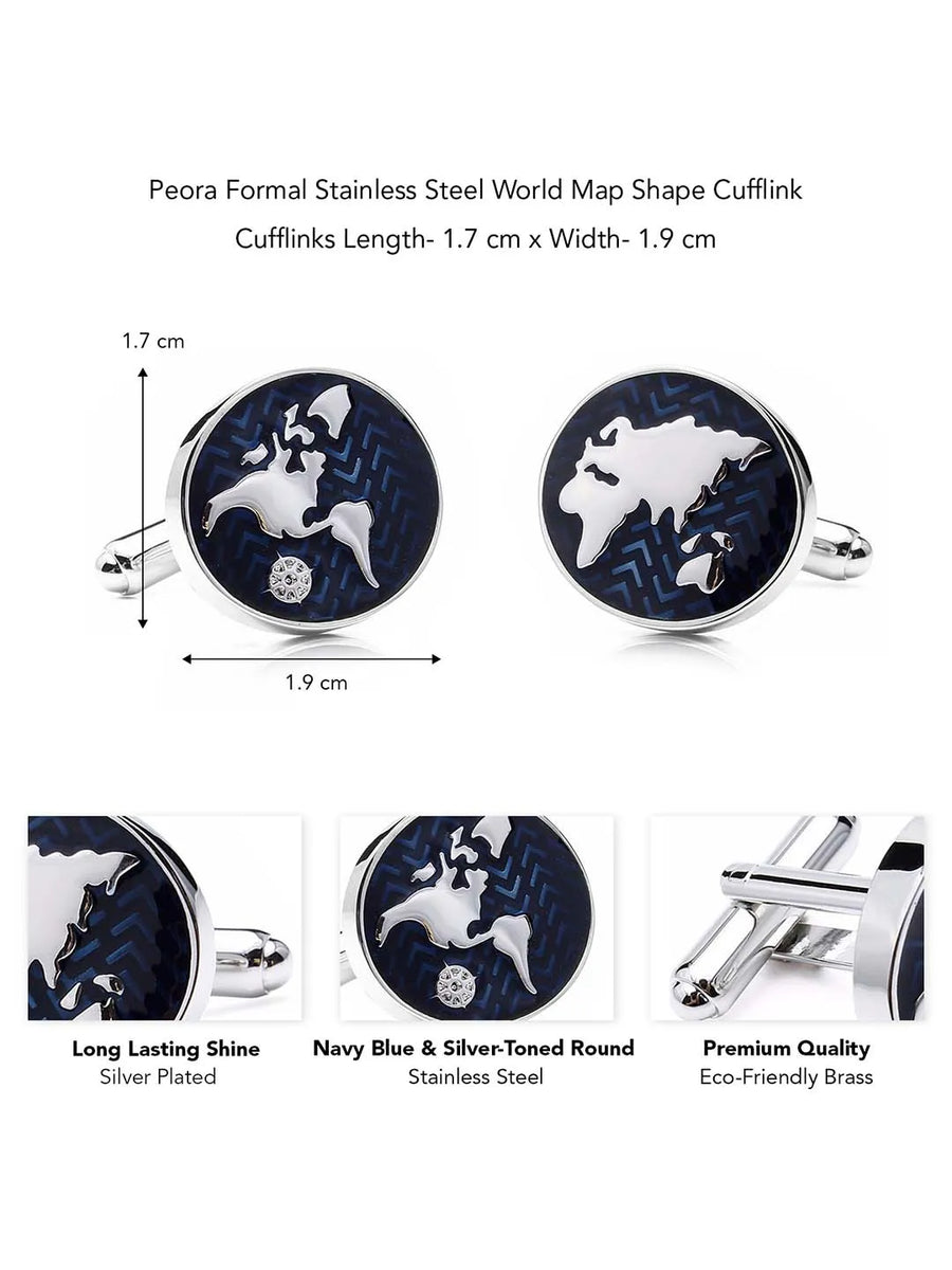 Round Shape Cufflinks by Peora | Classic Elegance for Every Look