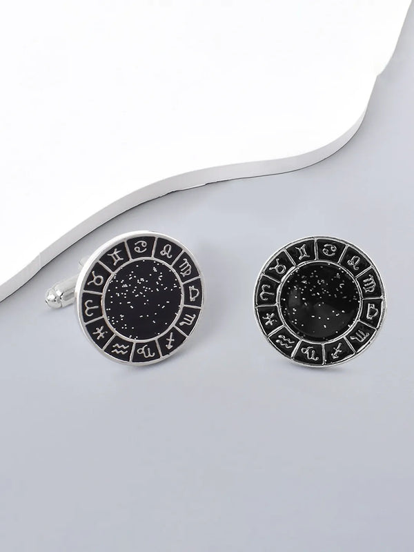 Peora Zodiac Dial Black Cufflinks