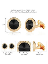 Peora Classic Black Stud Cufflinks For Men