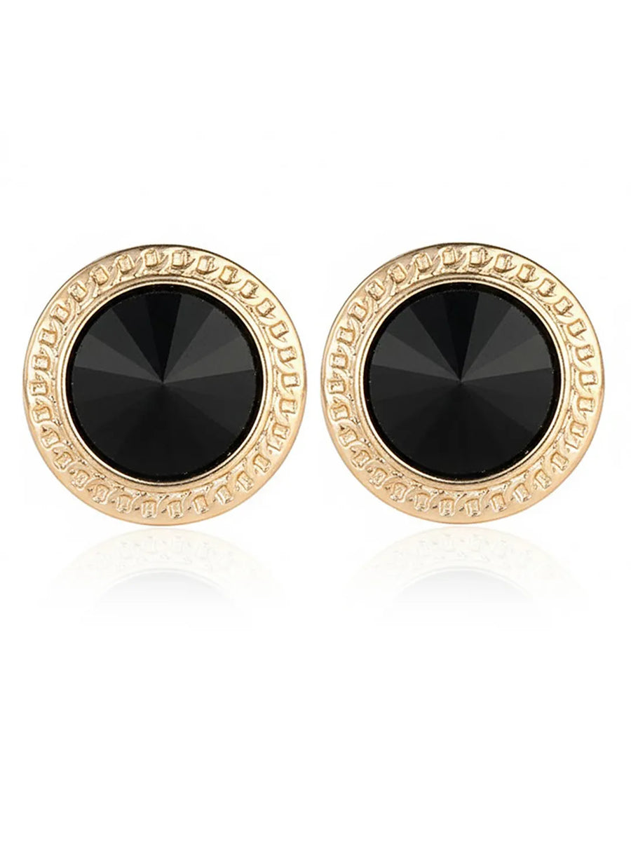 Peora Classic Black Stud Cufflinks For Men