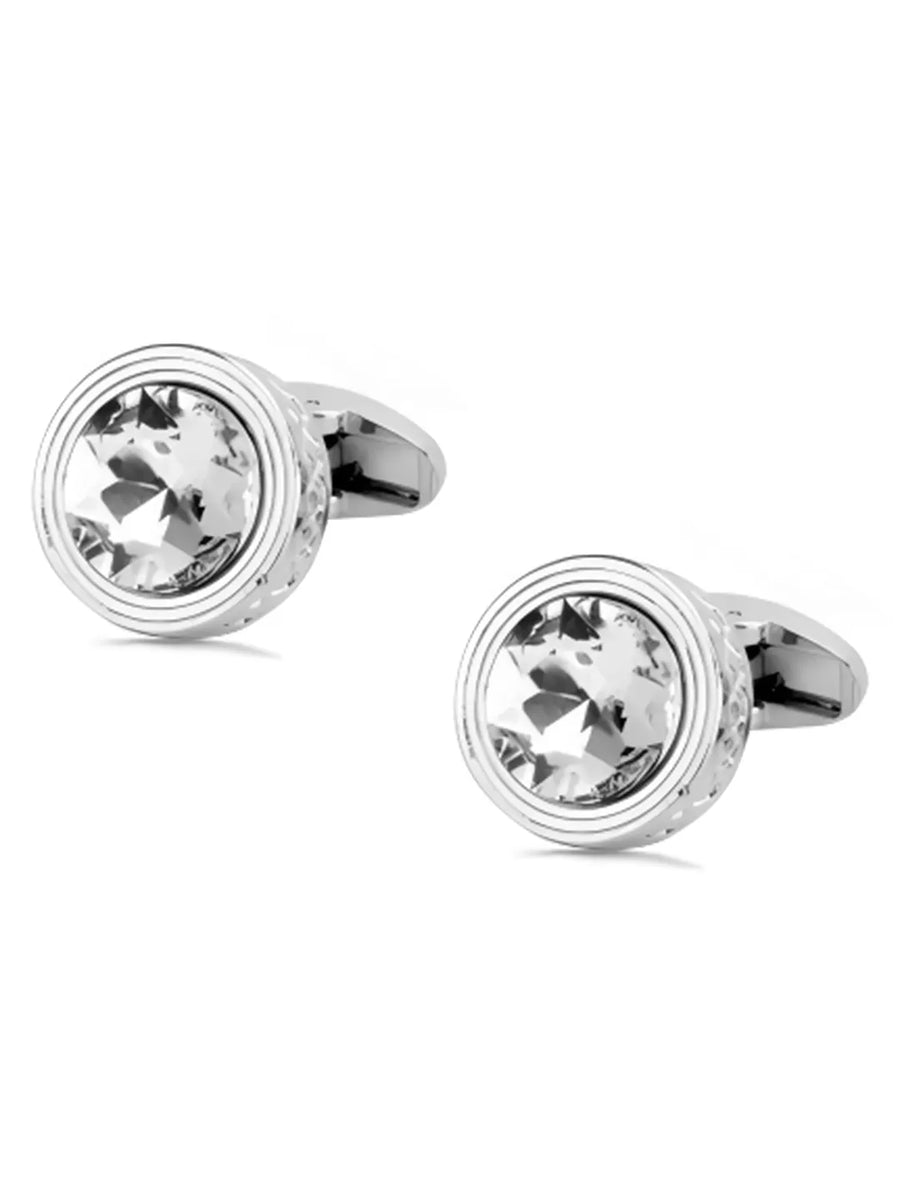 Peora Statement Crystal Shirt Cufflinks For Men