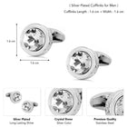 Peora Statement Crystal Shirt Cufflinks For Men