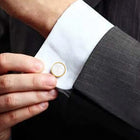 Peora Mens Gold White Cufflinks For Formal Wear