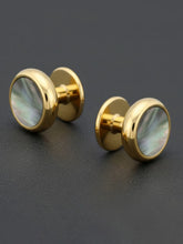 Peora Gold Tone Shell Inlay Cufflinks for Men