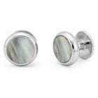 Peora Silver Mother Of Pearl Cufflinks For Men