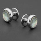Peora Silver Mother Of Pearl Cufflinks For Men