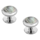 Peora Silver Mother Of Pearl Cufflinks For Men