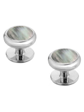 Peora Silver Mother Of Pearl Cufflinks For Men