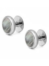 Peora Silver Mother Of Pearl Cufflinks For Men