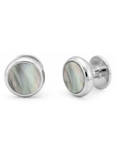 Peora Silver Mother Of Pearl Cufflinks For Men