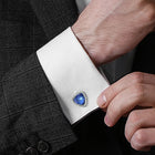 Peora Royal Blue Luxury Crystal Silver Cufflinks